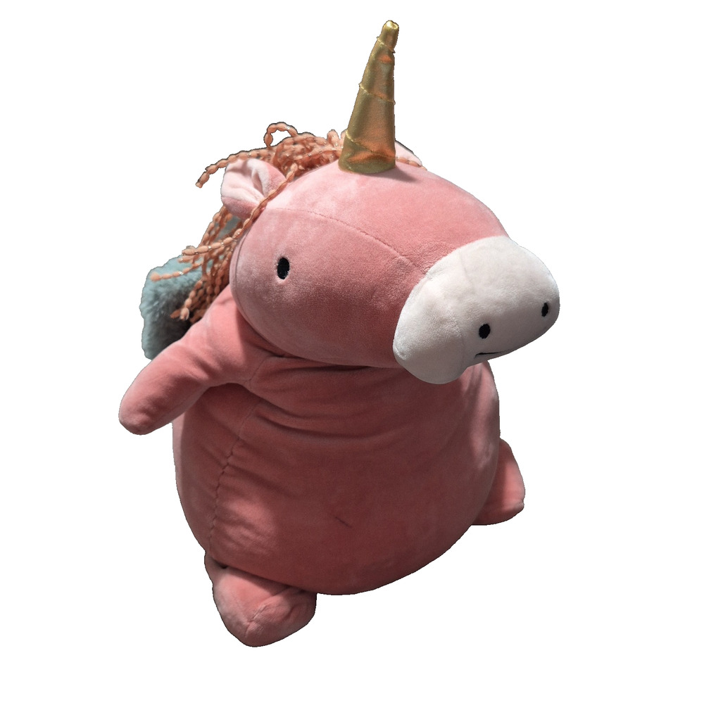 Pillowfort Weighted Plush Stuffed Pillow Pegasus Unicorn Pink 3 Lbs 20 x 7